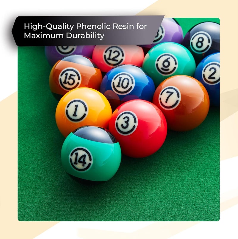 CuteKing Pool Balls Black Edition, Billiard Balls, Grade AA+ 2-1/4" Regulation Size Set with Pro Dotted Cue Ball, Pool Table Balls, Billiard Balls Set, Pool Ball Set, Bolas De Billar - Image 4